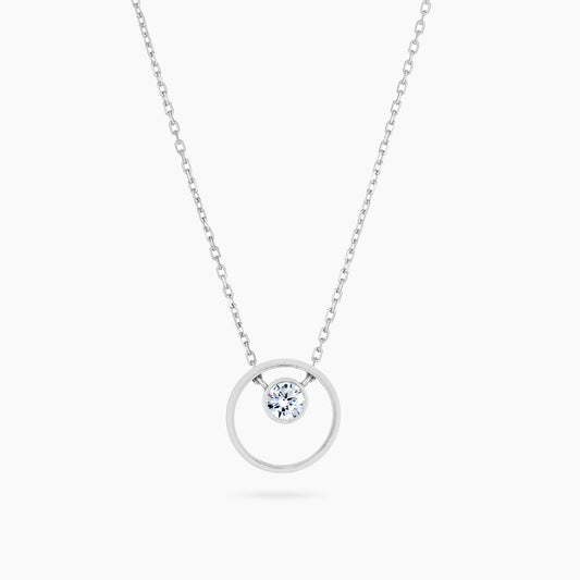 Sterling Silver Floating CZ Necklace